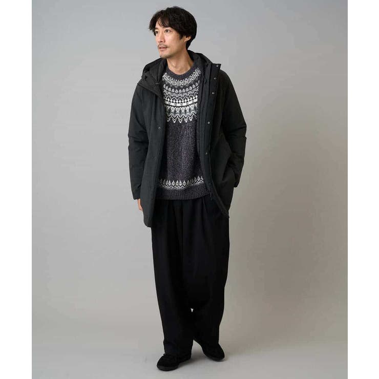 【洗える】モール求心柄クルーネックニット | a.v.v【MEN】 | 詳細画像17 