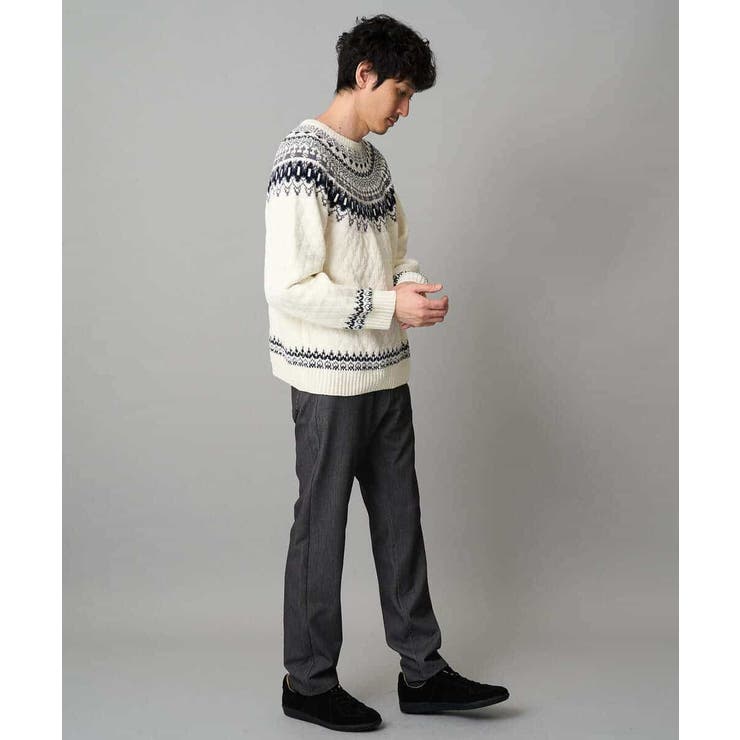 【洗える】モール求心柄クルーネックニット | a.v.v【MEN】 | 詳細画像6 