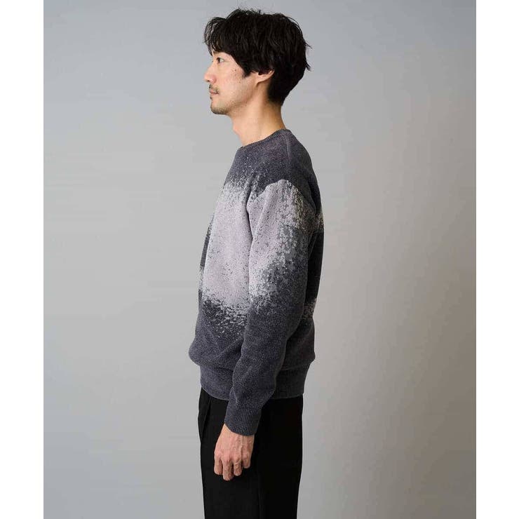 【洗濯機で洗える】モールジャカードボカシ柄ニット | a.v.v【MEN】 | 詳細画像12 