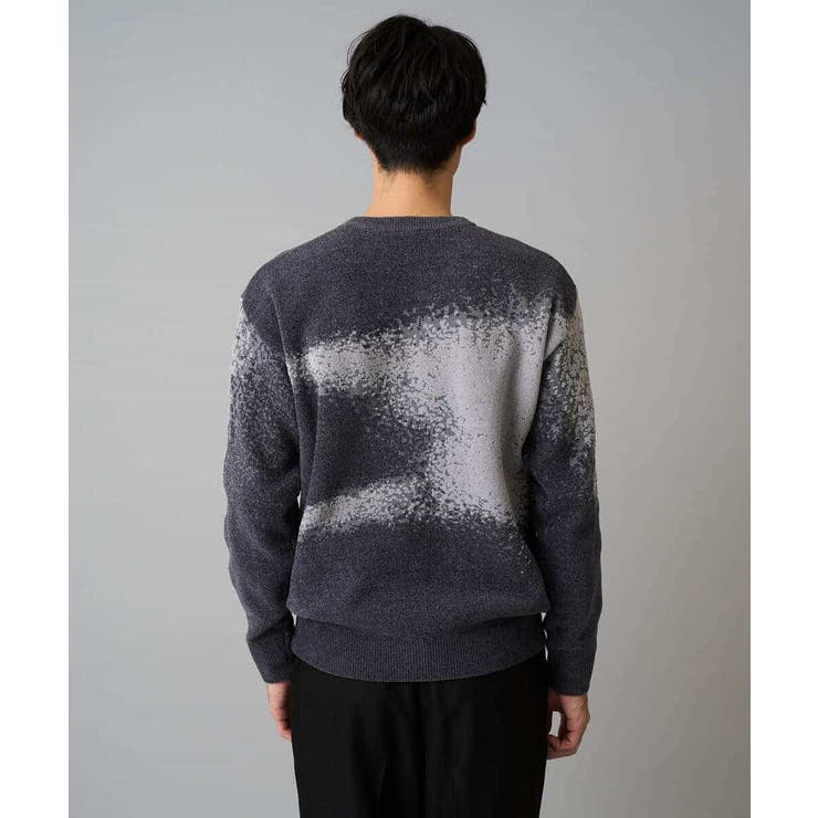 【洗濯機で洗える】モールジャカードボカシ柄ニット | a.v.v【MEN】 | 詳細画像13 