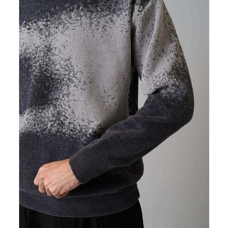 【洗濯機で洗える】モールジャカードボカシ柄ニット | a.v.v【MEN】 | 詳細画像15 