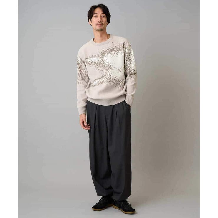 【洗濯機で洗える】モールジャカードボカシ柄ニット | a.v.v【MEN】 | 詳細画像3 