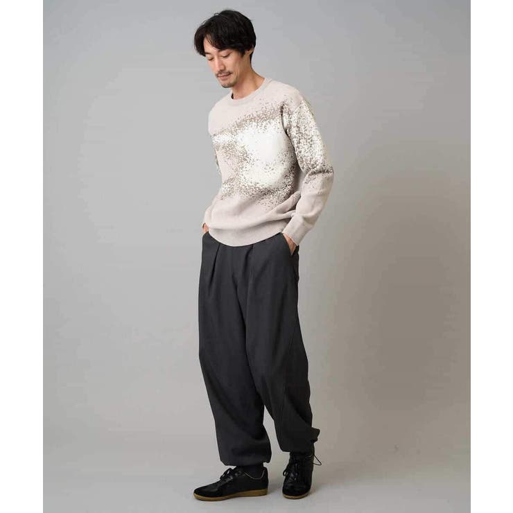 【洗濯機で洗える】モールジャカードボカシ柄ニット | a.v.v【MEN】 | 詳細画像4 