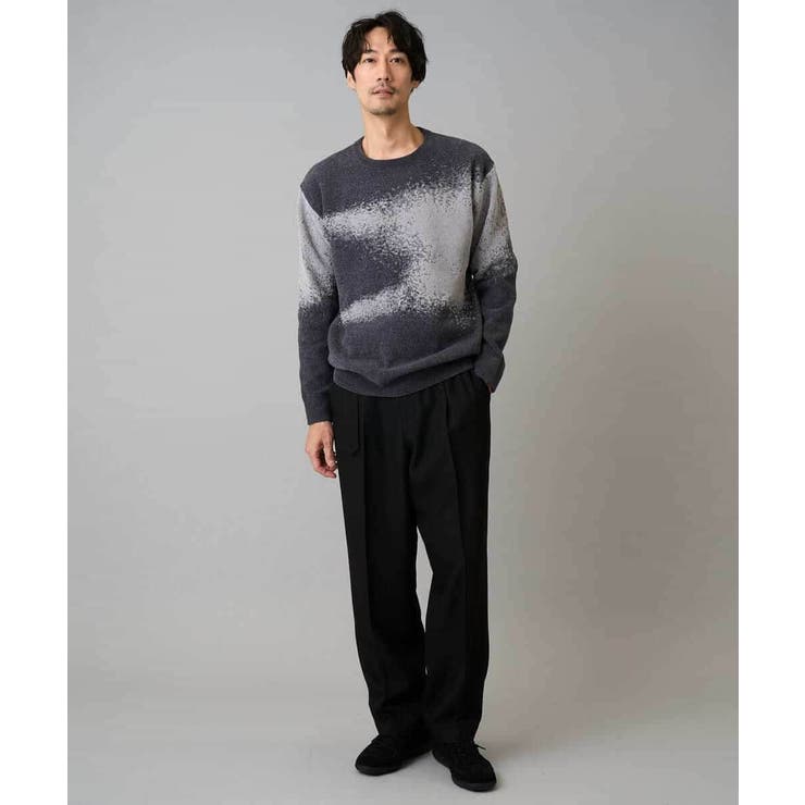 【洗濯機で洗える】モールジャカードボカシ柄ニット | a.v.v【MEN】 | 詳細画像5 