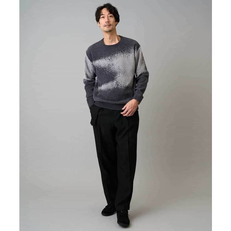 【洗濯機で洗える】モールジャカードボカシ柄ニット | a.v.v【MEN】 | 詳細画像6 