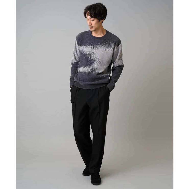 【洗濯機で洗える】モールジャカードボカシ柄ニット | a.v.v【MEN】 | 詳細画像7 