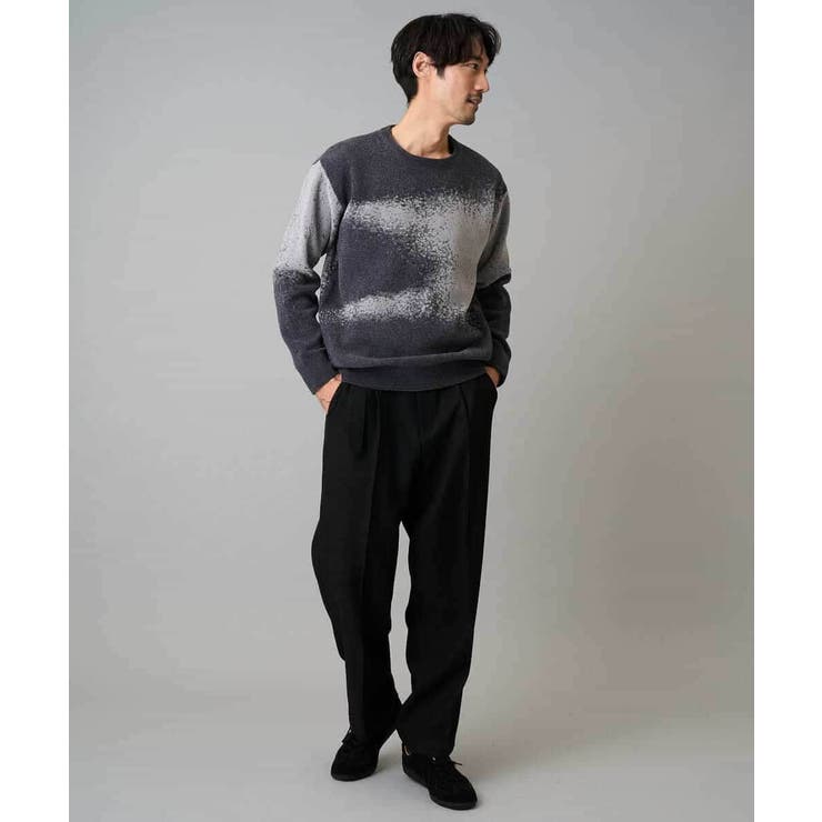 【洗濯機で洗える】モールジャカードボカシ柄ニット | a.v.v【MEN】 | 詳細画像8 