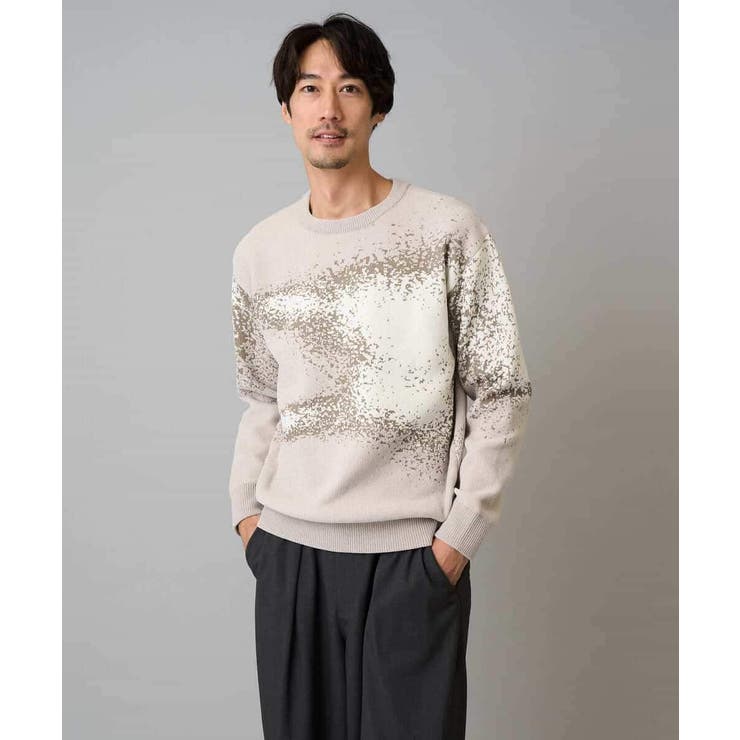 【洗濯機で洗える】モールジャカードボカシ柄ニット | a.v.v【MEN】 | 詳細画像9 