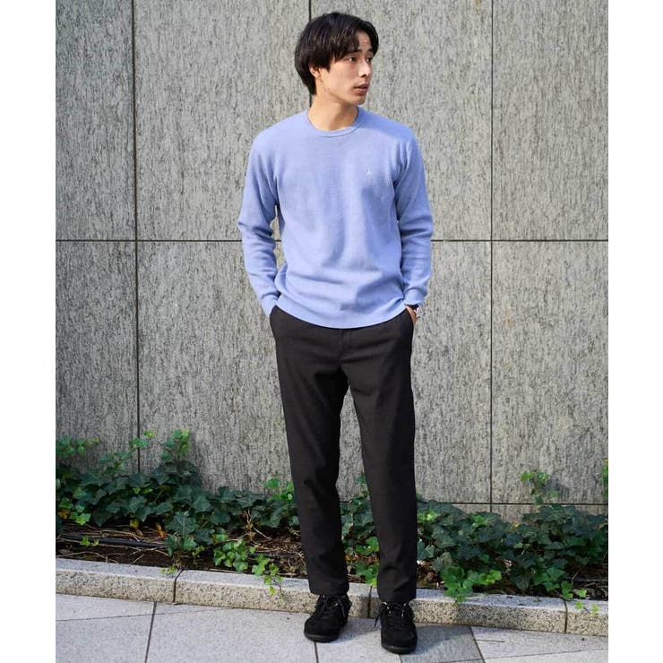【洗濯機で洗える】ジャカードクルーネックニット | a.v.v【MEN】 | 詳細画像10 