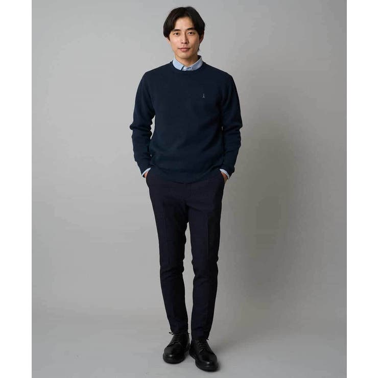 【洗濯機で洗える】ジャカードクルーネックニット | a.v.v【MEN】 | 詳細画像21 