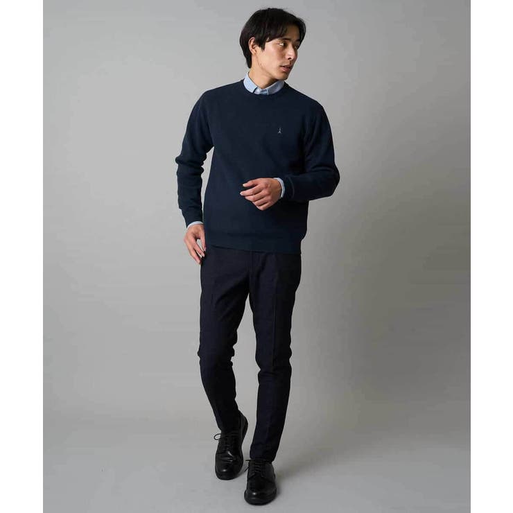 【洗濯機で洗える】ジャカードクルーネックニット | a.v.v【MEN】 | 詳細画像22 