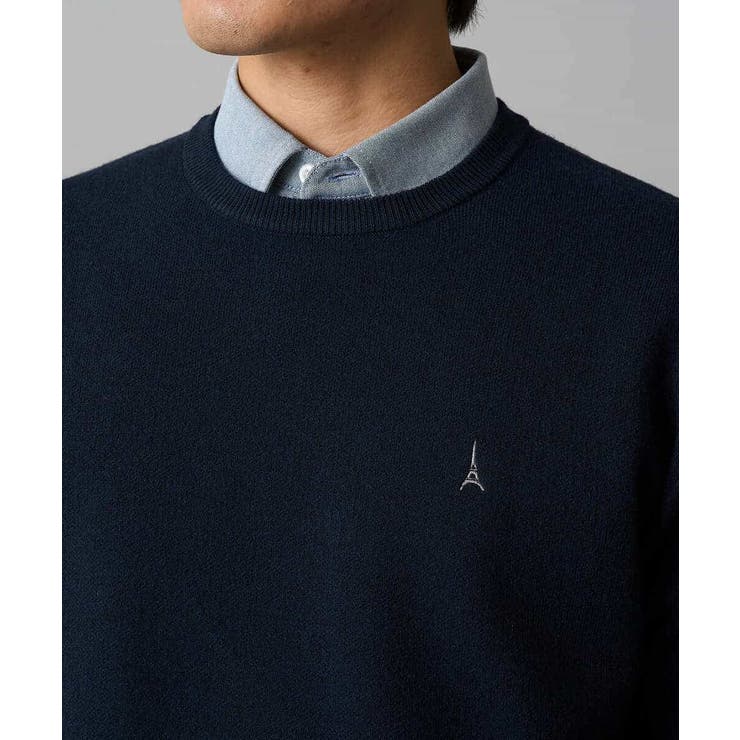 【洗濯機で洗える】ジャカードクルーネックニット | a.v.v【MEN】 | 詳細画像45 