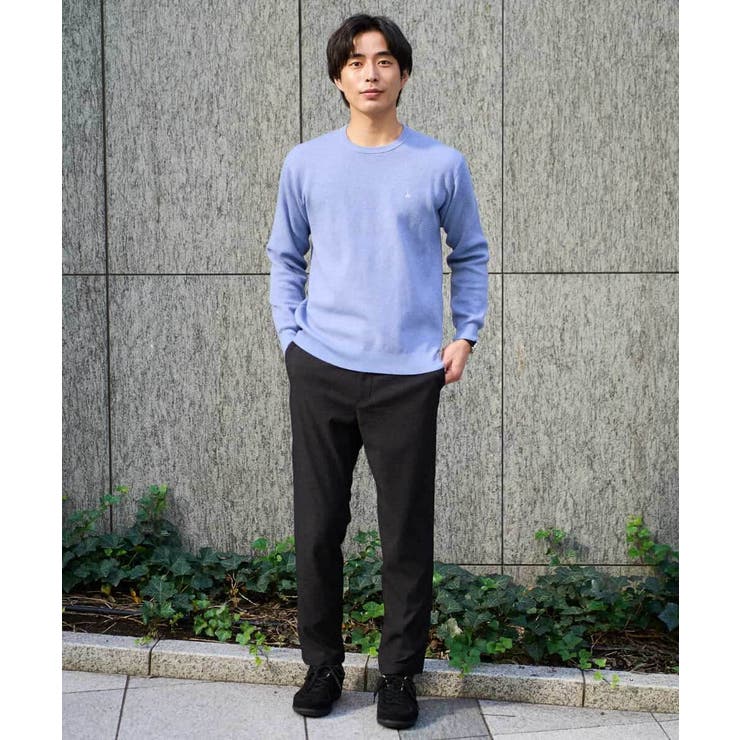 【洗濯機で洗える】ジャカードクルーネックニット | a.v.v【MEN】 | 詳細画像8 