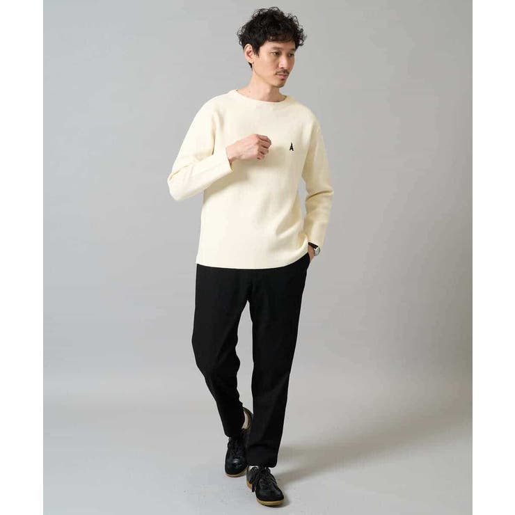 【洗濯機で洗える】ワンポイント刺繍ボートネックニット | a.v.v【MEN】 | 詳細画像11