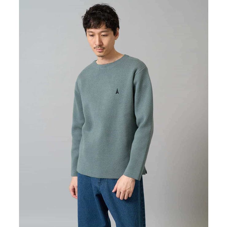 【洗濯機で洗える】ワンポイント刺繍ボートネックニット | a.v.v【MEN】 | 詳細画像16