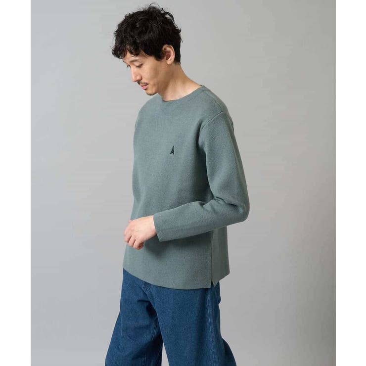 【洗濯機で洗える】ワンポイント刺繍ボートネックニット | a.v.v【MEN】 | 詳細画像17