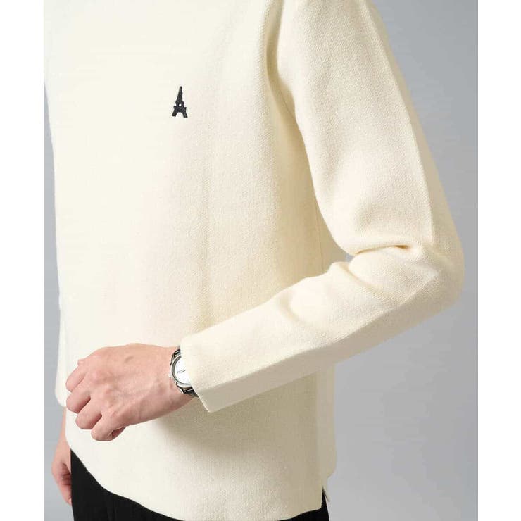 【洗濯機で洗える】ワンポイント刺繍ボートネックニット | a.v.v【MEN】 | 詳細画像26
