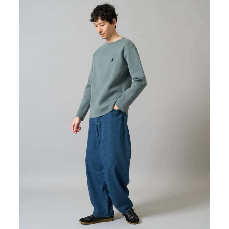 【洗濯機で洗える】ワンポイント刺繍ボートネックニット | a.v.v【MEN】 | 詳細画像3