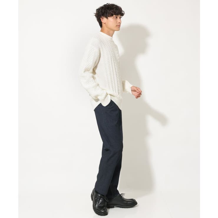 【洗濯機で洗える】アラン編みモックネックニット | a.v.v【MEN】 | 詳細画像21 