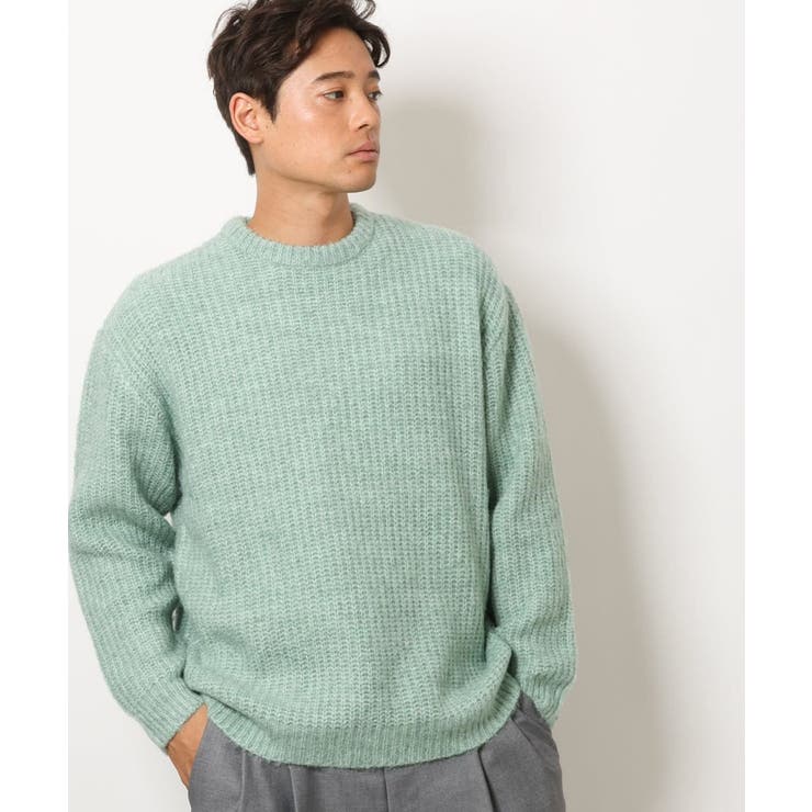 ミント | 【ユニセックス】ふわ軽クルーネックニット | a.v.v【MEN】