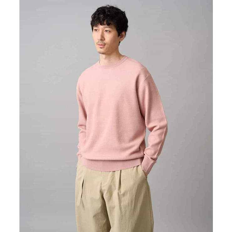 【洗濯機で洗える】タックメッシュクルーネックニット | a.v.v【MEN】 | 詳細画像10 