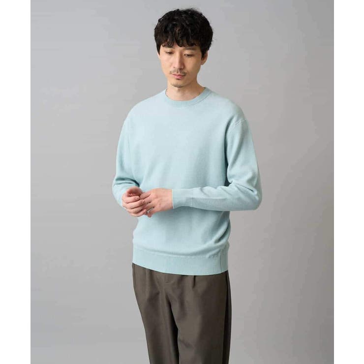 【洗濯機で洗える】タックメッシュクルーネックニット | a.v.v【MEN】 | 詳細画像11 