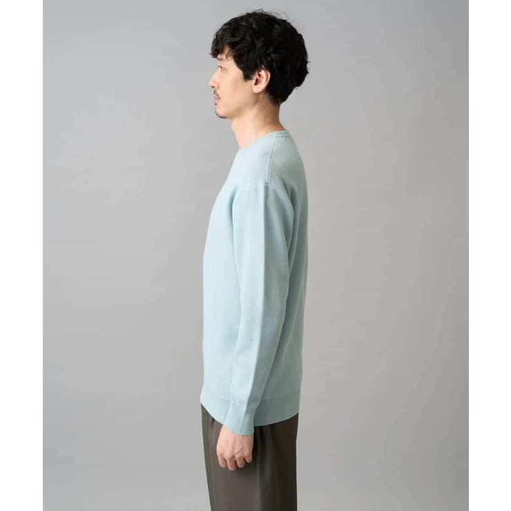 【洗濯機で洗える】タックメッシュクルーネックニット | a.v.v【MEN】 | 詳細画像13 