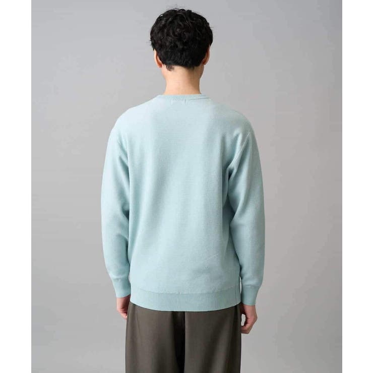 【洗濯機で洗える】タックメッシュクルーネックニット | a.v.v【MEN】 | 詳細画像14 