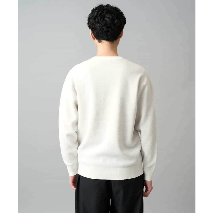 【洗濯機で洗える】タックメッシュクルーネックニット | a.v.v【MEN】 | 詳細画像18 