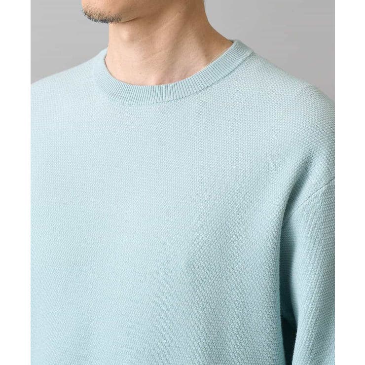 【洗濯機で洗える】タックメッシュクルーネックニット | a.v.v【MEN】 | 詳細画像19 