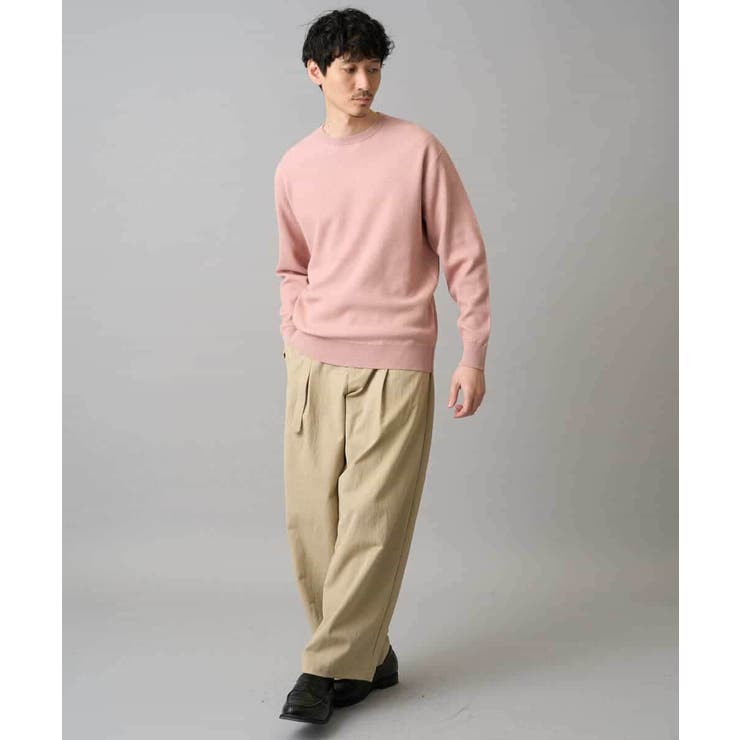 【洗濯機で洗える】タックメッシュクルーネックニット | a.v.v【MEN】 | 詳細画像3 