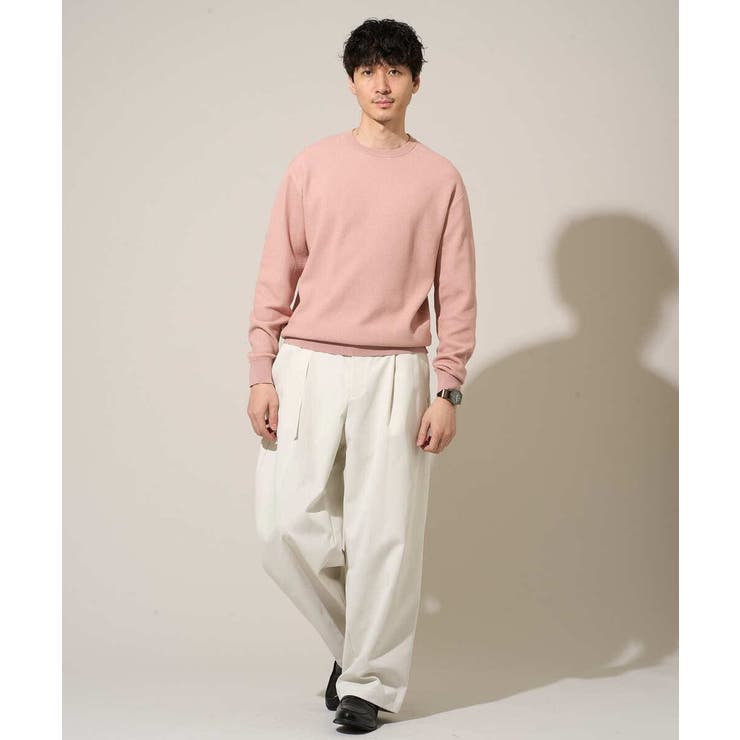【洗濯機で洗える】タックメッシュクルーネックニット | a.v.v【MEN】 | 詳細画像32 