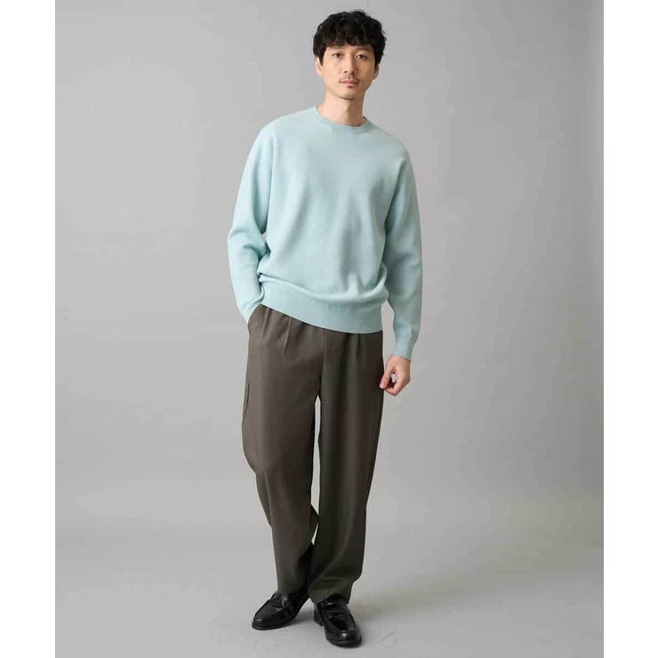 【洗濯機で洗える】タックメッシュクルーネックニット | a.v.v【MEN】 | 詳細画像5 