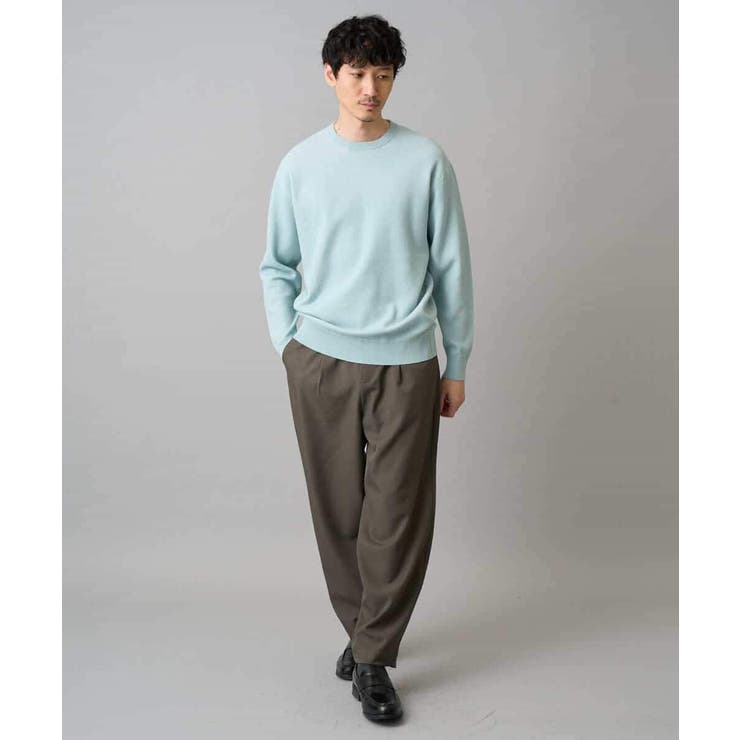 【洗濯機で洗える】タックメッシュクルーネックニット | a.v.v【MEN】 | 詳細画像6 