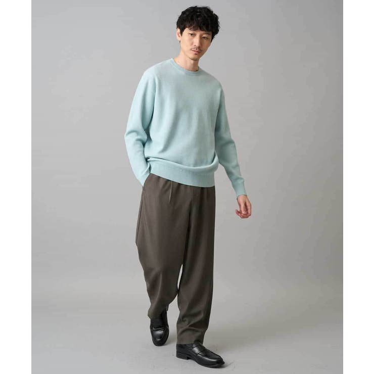 【洗濯機で洗える】タックメッシュクルーネックニット | a.v.v【MEN】 | 詳細画像7 