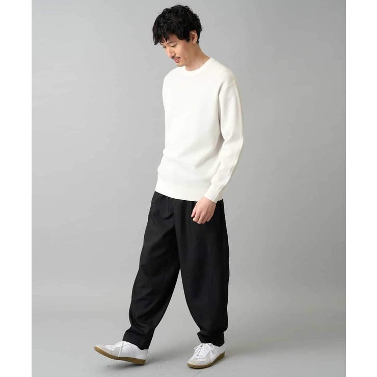 【洗濯機で洗える】タックメッシュクルーネックニット | a.v.v【MEN】 | 詳細画像9 