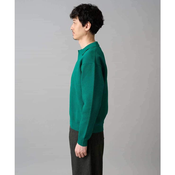 【洗濯機で洗える】ポップコーンスキッパーニットポロ | a.v.v【MEN】 | 詳細画像12 