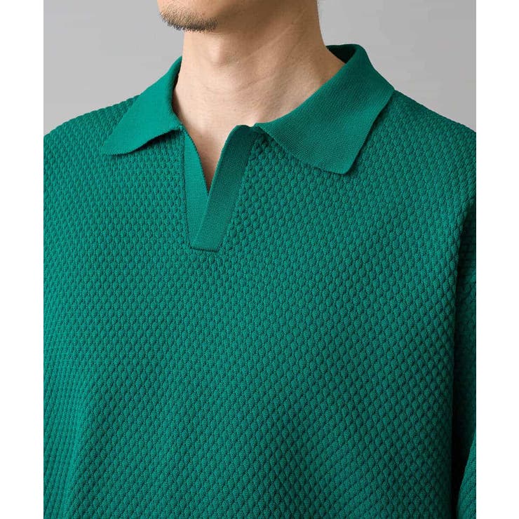 【洗濯機で洗える】ポップコーンスキッパーニットポロ | a.v.v【MEN】 | 詳細画像14 