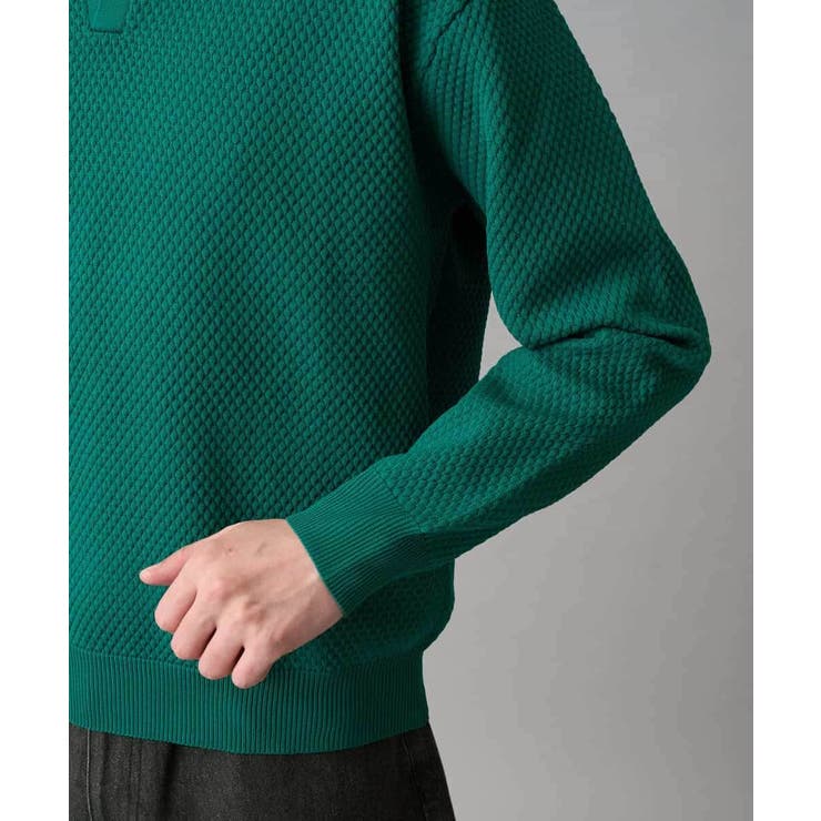 【洗濯機で洗える】ポップコーンスキッパーニットポロ | a.v.v【MEN】 | 詳細画像15 