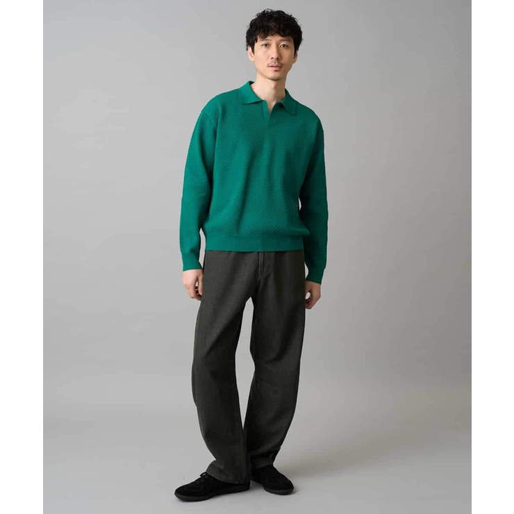 【洗濯機で洗える】ポップコーンスキッパーニットポロ | a.v.v【MEN】 | 詳細画像2 
