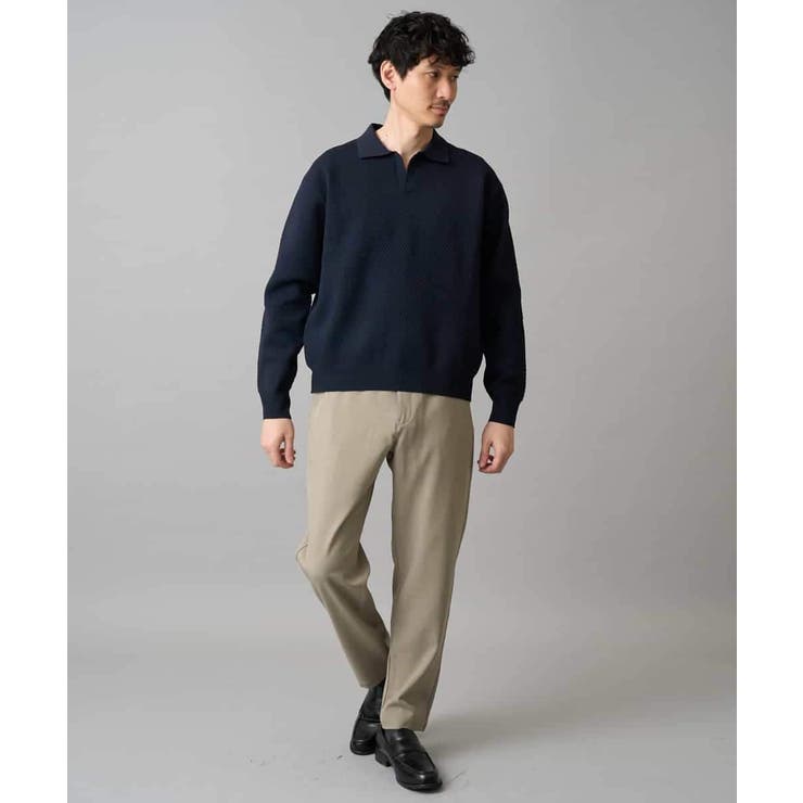 【洗濯機で洗える】ポップコーンスキッパーニットポロ | a.v.v【MEN】 | 詳細画像8 