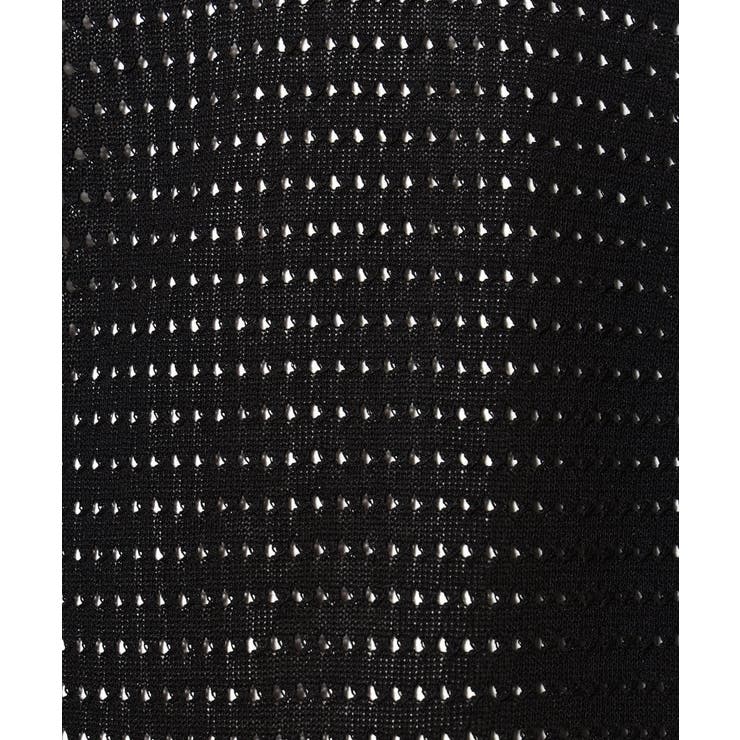 【洗濯機で洗える】メッシュ編みワイドシルエットニットポロ ５分袖 | a.v.v【MEN】 | 詳細画像13 