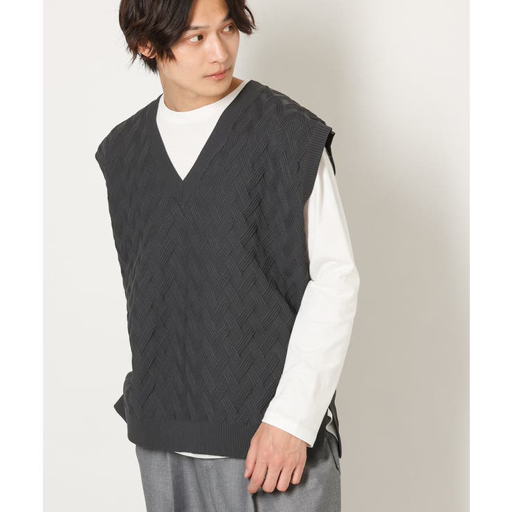 25％OFF 美品☆アエレ aere V-neck wool vest Ｖネックベスト