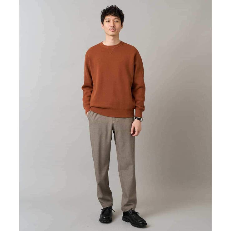 【洗濯機で洗える】ダブルフェイスクルーネックニット | a.v.v【MEN】 | 詳細画像2 