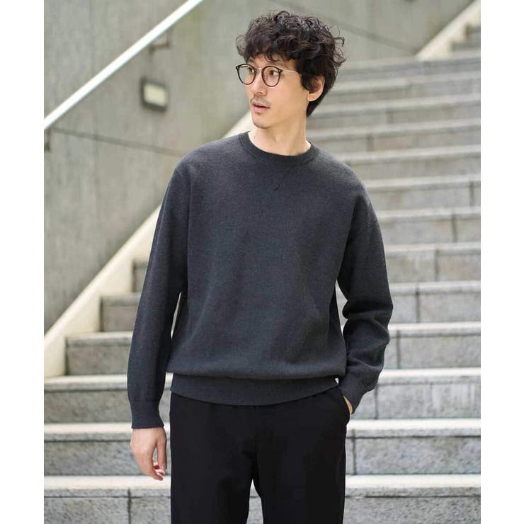 【洗濯機で洗える】ダブルフェイスクルーネックニット | a.v.v【MEN】 | 詳細画像44 