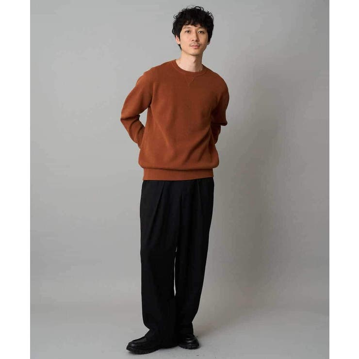 【洗濯機で洗える】ダブルフェイスクルーネックニット | a.v.v【MEN】 | 詳細画像8 