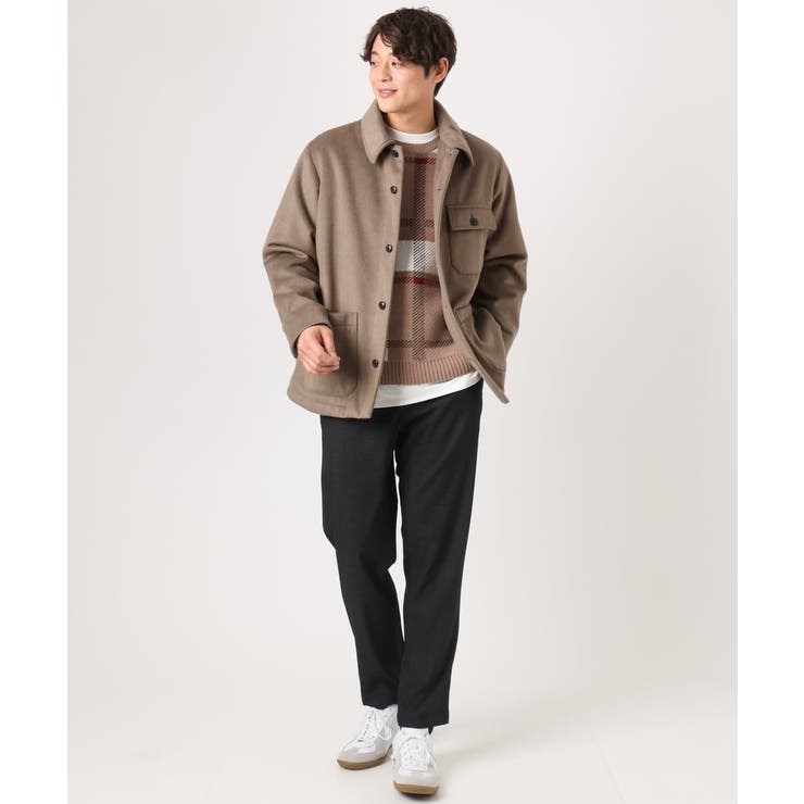 軽い冬アウター】ワイドシルエットカバーオールジャケット[品番 軽い冬アウター】ワイドシルエットカバーオールジャケット[品番