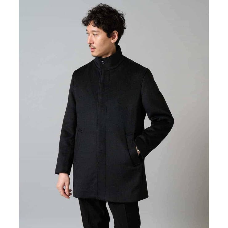 ブラック | ウールライトビーバースタンドカラージャケット | a.v.v【MEN】