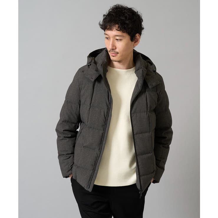 ダークグレー | 【ダウン混率90%】デタッチャブルフードストレッチダウンブルゾン【軽量/撥水】 | a.v.v【MEN】