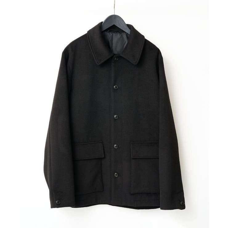 ブラック | フェイクウールワイドシルエットカバーオール | a.v.v【MEN】